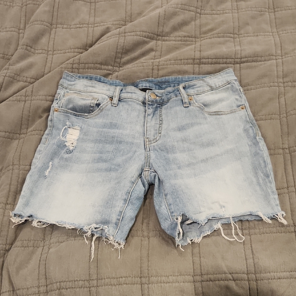 Mossimo Supply Co. Light Blue Frayed Jean Shorts Size 14!